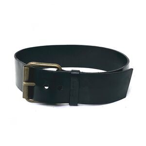 MUI MUI Wide Leather Black Belt Made in Italy Size 12 MIU MIU Oversized Black Leather Wide Waist Belt at 1stDibs main image 4